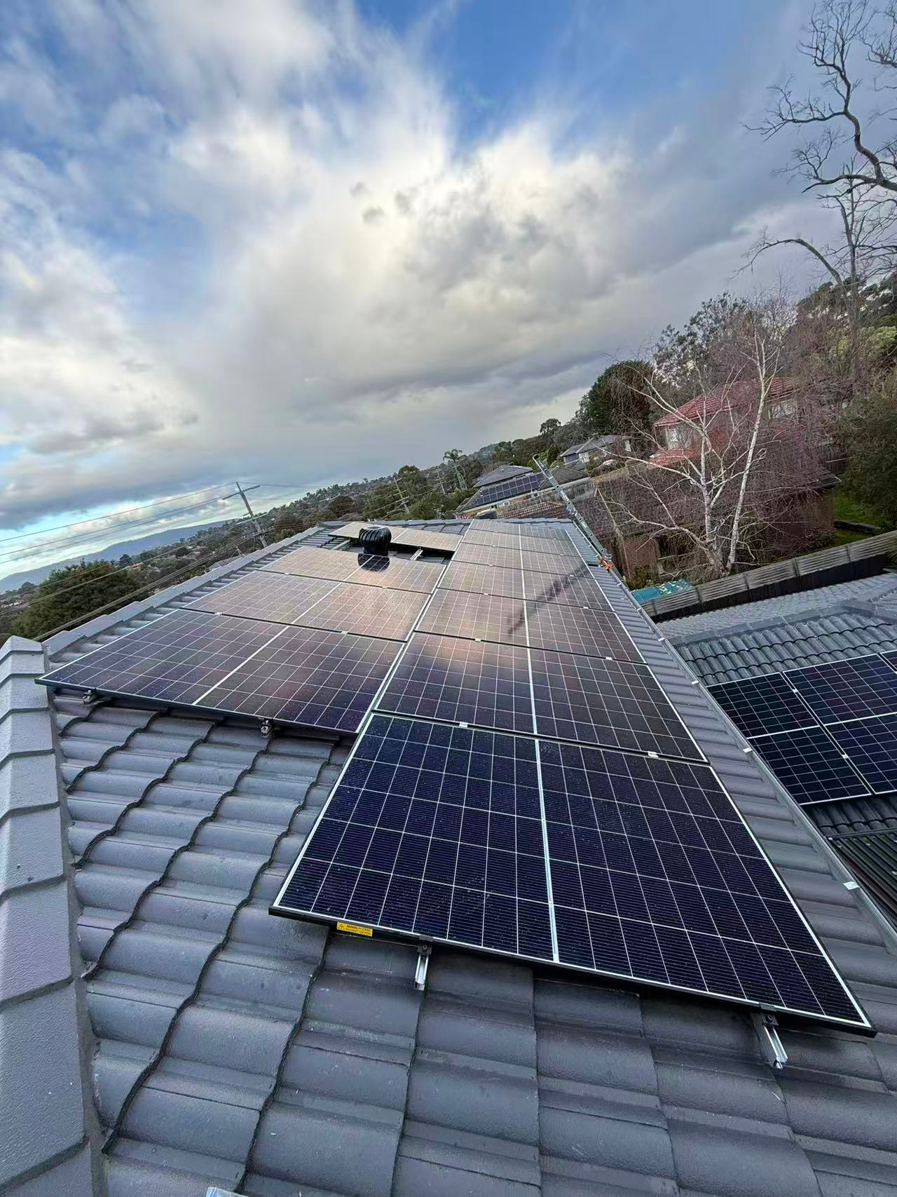 Solar panel cable management on Ringwood roof
