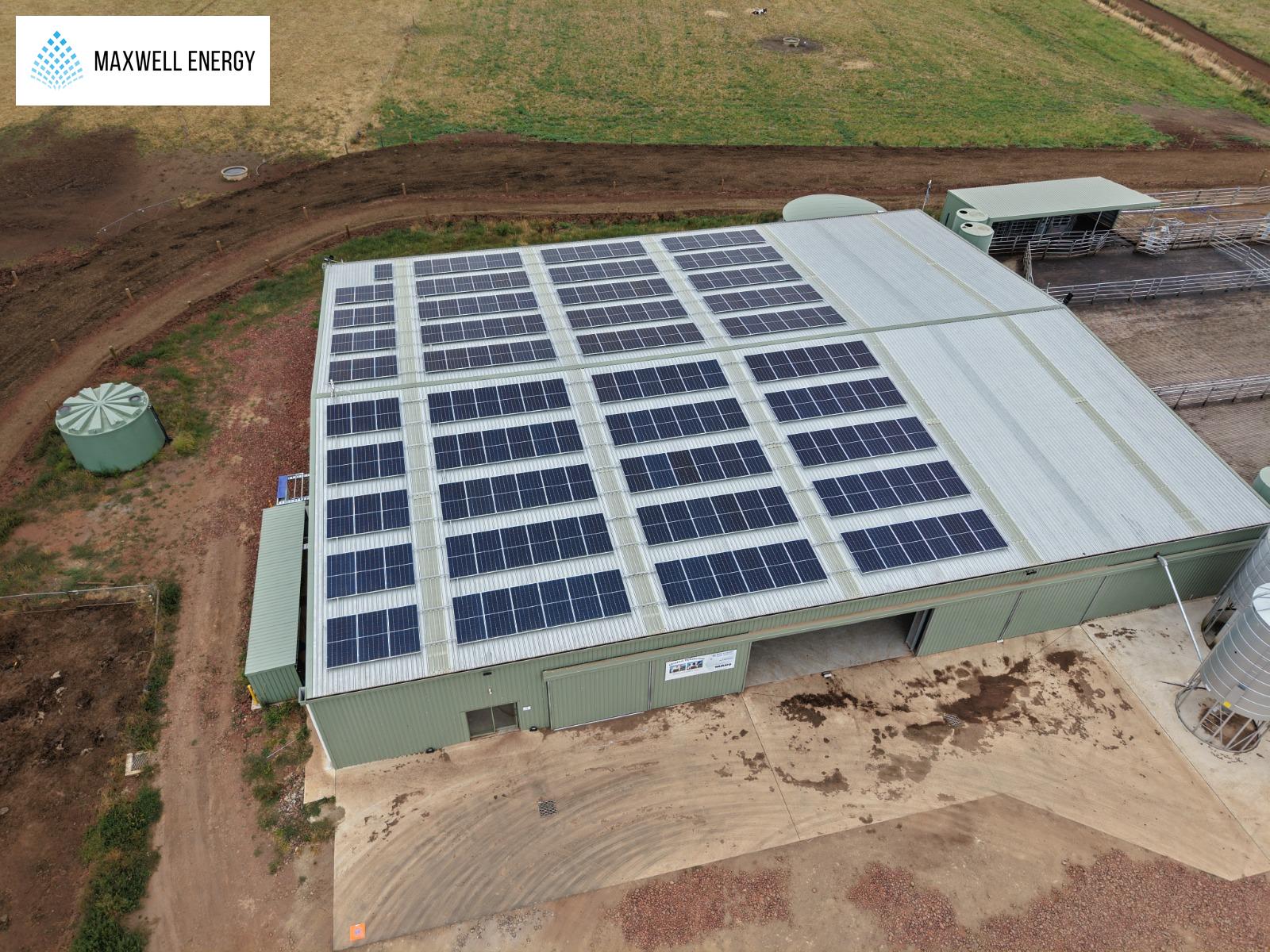 Completed rooftop PV array on the second dairy farm building